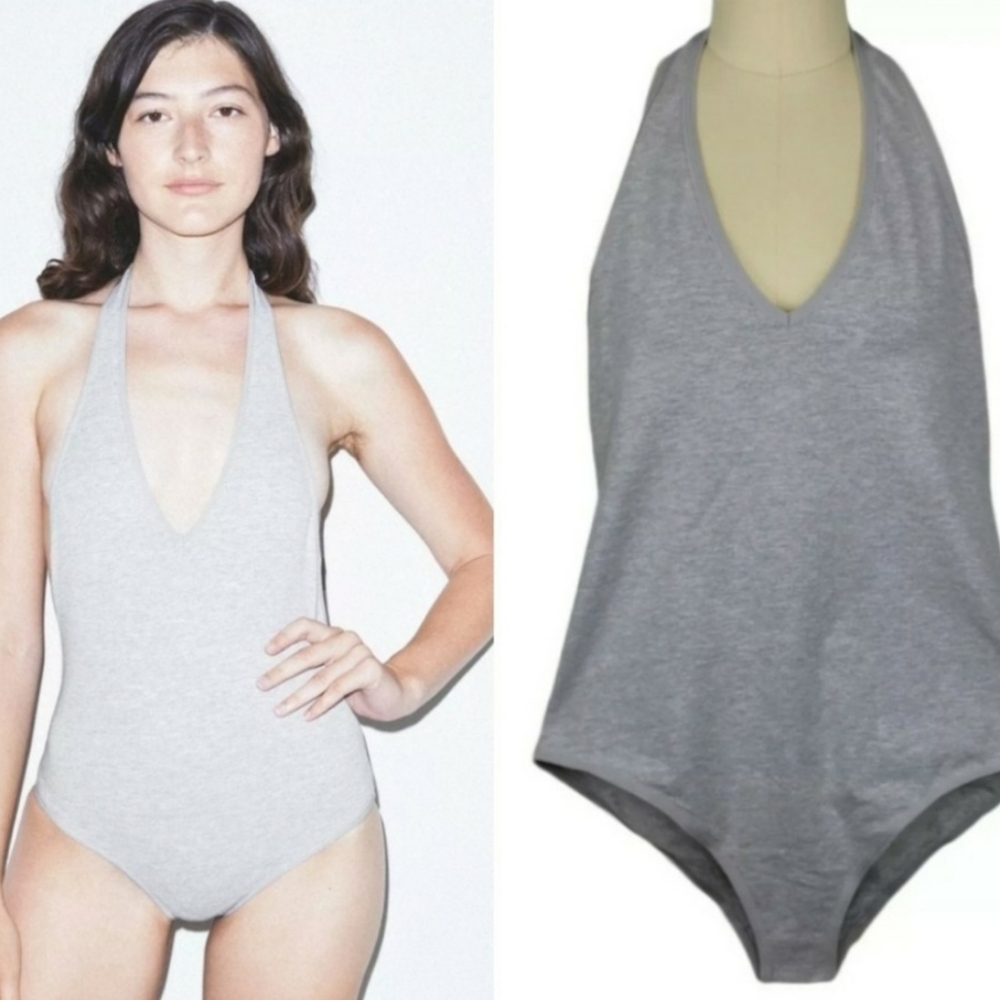 American Apparel Halter Bodysuit.  Size Large.  New Without Tags.  Color is Gray